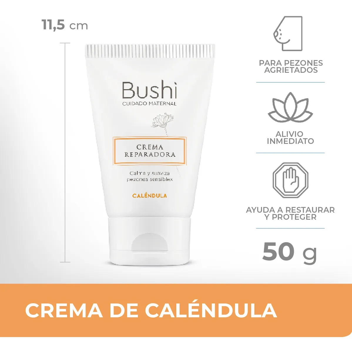 BUSHI CREMA REPARADORA DE CALENDULA X50GR. – Pañalera Belyan
